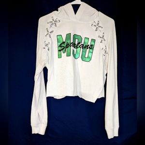 MSU PINK crop hoodie